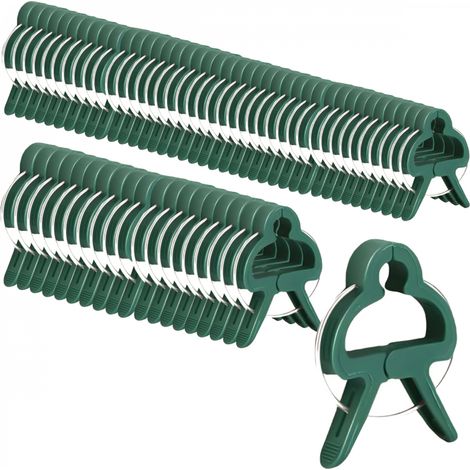 Lot de 60 clips d'attache pour plantes, supports, tuteurs, pince pour arbustes, potagers - Grande taille - Linxor