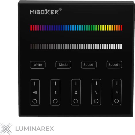 MiBoxer B3B Bedienfeld-Fernbedienung (4 Zonen, RGB/RGBW) – Schwarz (1/3)