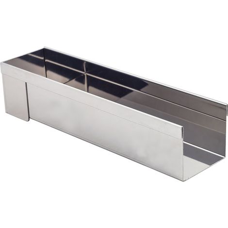 Gouttière à bûches et terrines carrée en inox 30 cm