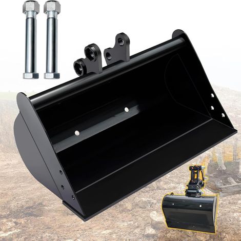 Godet de curage 500 mm sans dents – pour mini-pelle 1–2 t Fixation 90 mm, entraxe 90 mm, 2 axes Ø25 mm, acier au manganèse anti-usure, pour sable terre nivellement et curage (1/5)