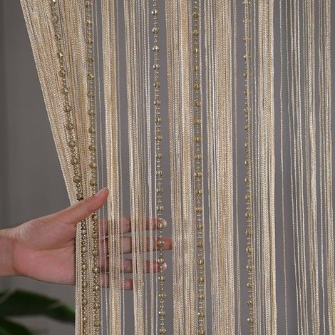 Cortina mosquitera,Cortina de cuentas para puerta,100 x 200 cm,Negro,Mosquitera para puerta,Cortinas de cuentas,Mosquitera brillante (1/5)