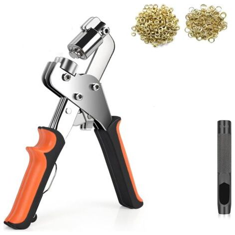royaluxe -Kit de perforation à œillets de 10 mm avec 300 or œillets, ensemble professionnel d'œillets magnétiques, pince à œillets, machine à œillets pour tissus, bâche, voile d'ombrage