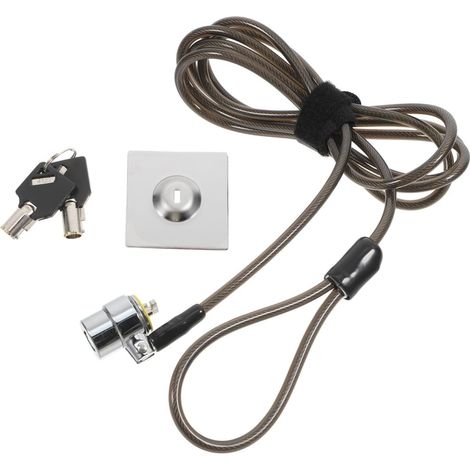 Verrou Noir 1, 9m pour Ordinateur Portable en Alliage de Zinc  Câble en Acier Inoxydable et Cuivre, avec Clé, pour Bureau et Dortoir, Compatible Ordinateur de Bureau et Projecteur (1/5)