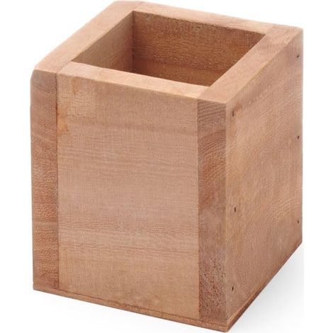 Range-couverts de table carré, 1 compartiment, 80x80x(H) 95mm, bois de paulownia (1/2)