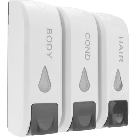 PrimeMatik - Distributeur de savon de douche pour mur. 3 x réservoir remplissable (1/5)