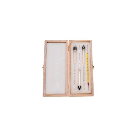 Set di 3 alcolimetri con provetta in vetro – intervallo 0-100 vol% – Misurazione precisa per brandy, whisky, vodka, cognac – Crezuo