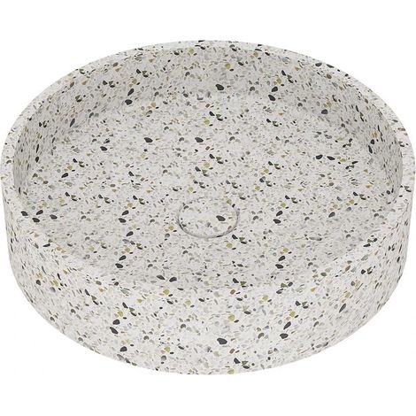 Lavabo da appoggio circolare 425x425x100 mm con piletta inclusa (1/2)