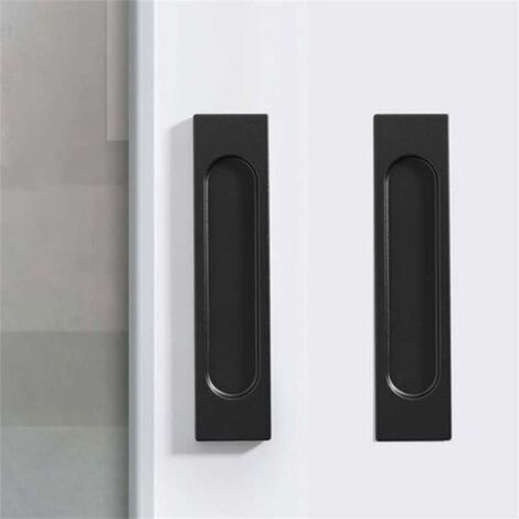 2 Stück selbstklebende, schwarze Griffe für Schiebetüren, Möbelgriffe ohne Perforation