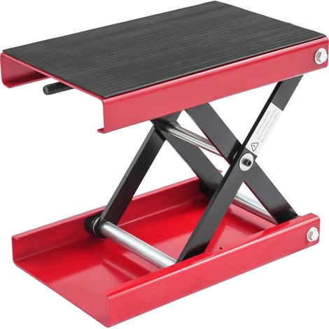 Cric de moto, hauteur réglable, design robuste, Rouge (1/2)