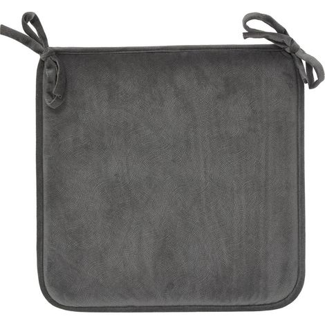 Galette de Chaise Uni "Lilou" 38x38cm Gris Foncé