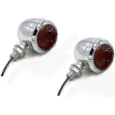 Clignotants chromés pour moto (4 pièces), ampoules LED pour moteur, modèle Cafe Edition 0923