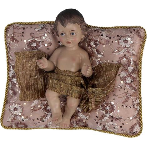 Natività tessuto su cuscino rosa cm xh23 (1/3)