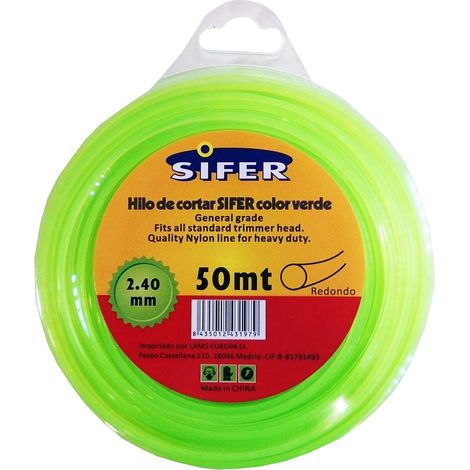 SIFER HILO DESBROZADORA VERDE REDONDO 2.40 MM 50 MT