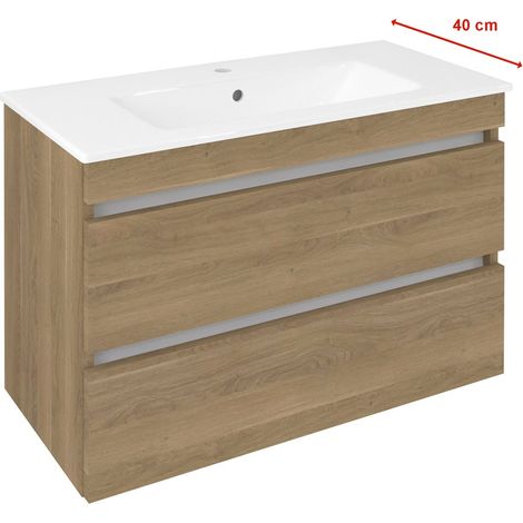 Meuble sous-vasque EZARA 78x54x39cm, chêne cuneo (1/2)