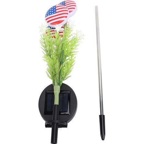 Ortviai Luminaire solaire en forme de drapeau américain – LED étanche, pour jardin, terrasse et allées, mode fixe ou clignotant (1/5)