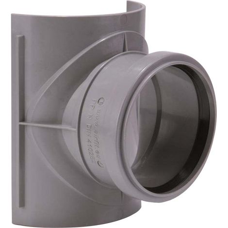 Airfit Sattel-Abzweig grau DN 110x90 mit Befestigungsschellen 28119SA