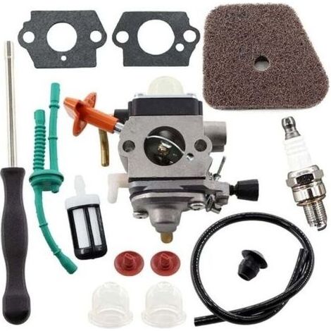 Kit de carburateur pour Sthil FS87 FS90 FS100 FS110 FS130 HL95 HL100 HT100 HT101 , XU,KM90 KM100 KM110 SP90 coupe-fil 4180-120-0610 remplacement avec filtre à air Tournevis (1/4)