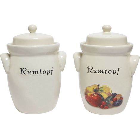 Rumtopf 3,5 L creme / bunt Kochutensilien