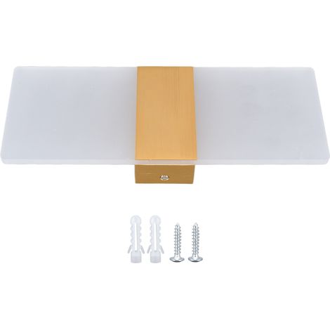 Applique murale LED 6W en acrylique, lumineuse à 360 °, haute luminosité, lumières haut et bas pour chambre à coucher, cantine, 90 à 265V, or (1/5)
