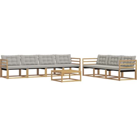 Outdoor-Sofagarnitur 8 Stk. Weiß und Hellgrau vidaXL (1/5)