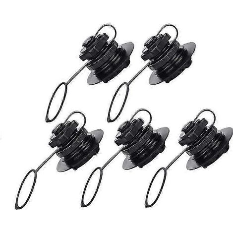 Lot de 5 valves de gonflage spirales pour bateaux gonflables, bouchons de gonflage de rechange, vis de valve Boston pour caoutchouc (1/5)
