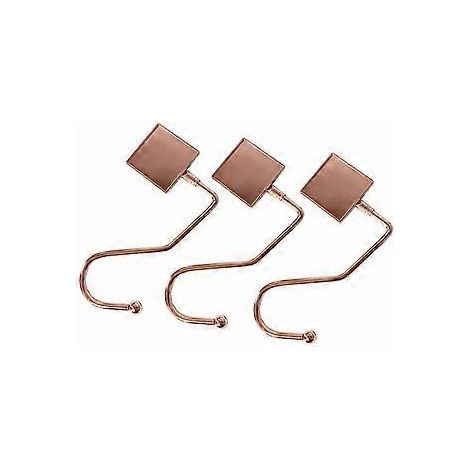 SZTXJ 3er-Pack Schreibtisch-S-Haken, abnehmbare Haken, Haushalts-Eisen-Taschenhaken, roségoldene Weihnachtssockenhaken