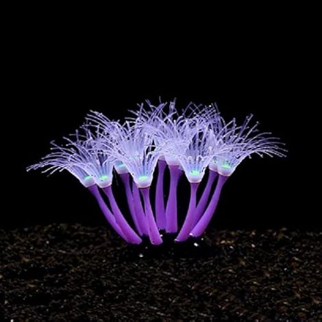 Corail artificiel lumineux en silicone pour aquarium, terrarium phosphorescent, faux corail ornement plante (1/4)