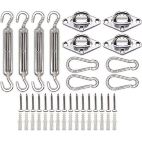 Shade sail fixing kit, 304 shade hardware kit, suitable for square shade sails, triangular shade cloth (1/3)