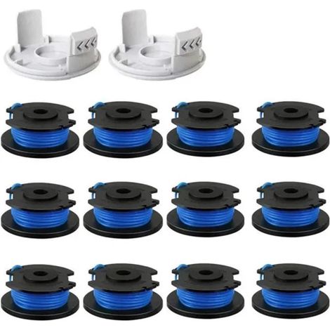 Bobines de rechange 12 pièces compatibles avec le coupe bordures Ryobi One+ AC14RL3A, coupe bordures sans fil, 10 bobines + 2 (1/4)