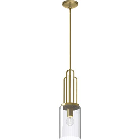 Elstead Kichler Kimrose Dome Suspension Plafonnier Laiton Naturel Brossé (1/5)