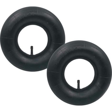 2 cámaras de aire 4.10/3.50-4 para neumáticos TR-13 con válvula recta para carretilla, carro, carrito de jardín, cortacésped ---Crezuo