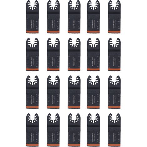 20 lames pour outil oscillant 1‑3/8 pouce 34 mm, lames de scie droites multifonctionnelles en acier à haute teneur en carbone (1/5)