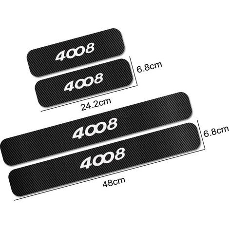 (4008) 4 pièces Pour PEUGEOT 2008 3008 4008 5008 Expert TRAVELLER GT LINE Protection de seuil de porte autocollante en fibre de carbone (1/3)