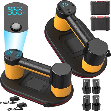 Ventosa de vacío, capacidad de carga de 300 kg, batería de 4000 mAh, 2 unidades (1/2)