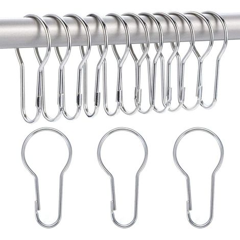 Lot de 40 anneaux de rideau de douche crochets de suspension pour le tri et l'organisation-LIAIKI (1/5)