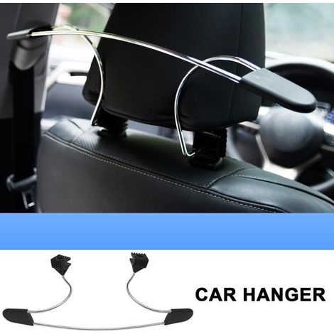 (SCHWARZ UND SILBER) Kleiderbügel für die Kopfstütze der Rücksitzlehne im Auto, geeignet für Mäntel, Anzüge, Hemden und Jacken, Haken aus Edelstahl (1/4)