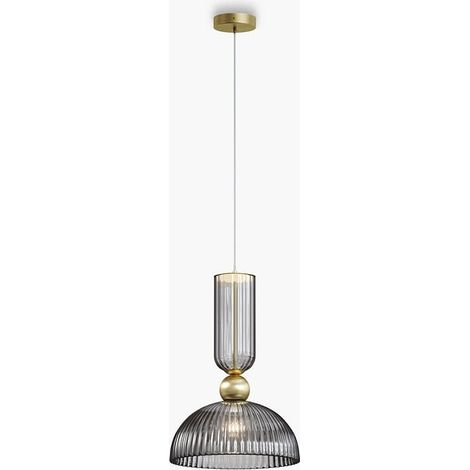 Suspension design verre gris fumé forme coupole SOLANA (1/4)