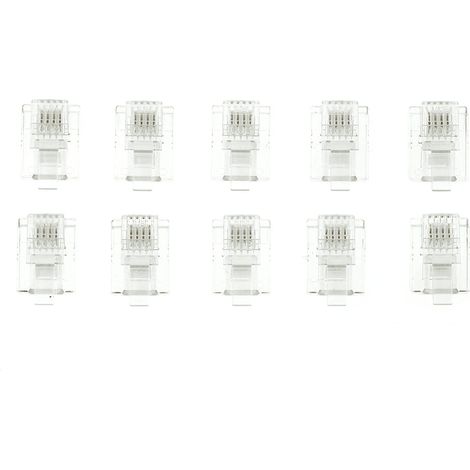 Conector RJ10 (10ud/bolsa)  Transparente