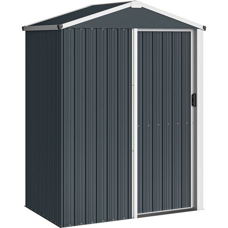 Abri de Jardin Junewood Résistant Étanche Rangement Extérieur Gris Foncé 136x87x179 cm (1/5)