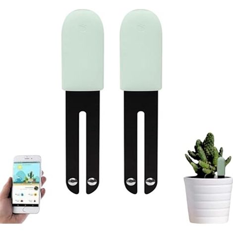 2 testeurs de sol intelligents, détecteur de fleurs et d'herbes, humidité, lumière, fertilité et température, vert (1/5)