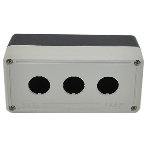 Boîtier de commande pour 3 boutons/lampes - vide, noir/gris T0-PY3BOS