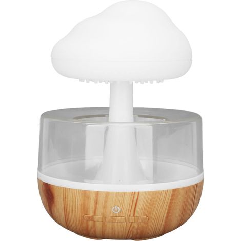 Luftbefeuchter „Regenwolke“, 7-farbiges Nachtlicht, 500 ml Pilz-Luftbefeuchter, 2-in-1-Funktion, einstellbarer Wasserdurchfluss, geräuschlos, zur Stresslinderung, Regenwolken-Diffusor (1/5)