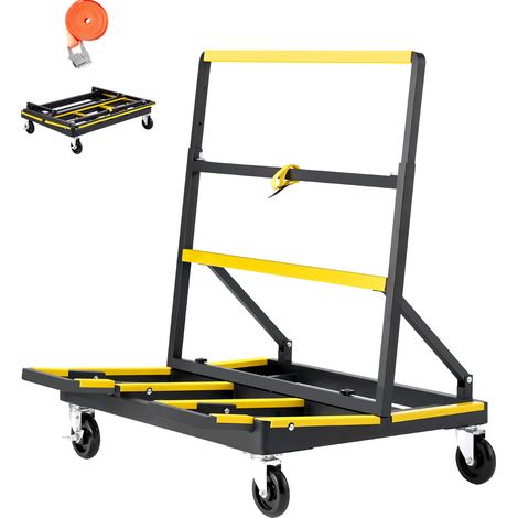 Mophorn Carro para Transporte de Paneles de Yeso, Capacidad de Carga 816,5 kg, con Ruedas Giratorias, Base Ajustable, Correa de Sujeción y Tiras Antideslizantes, Dimensiones 1000 x 830 x 1100 mm