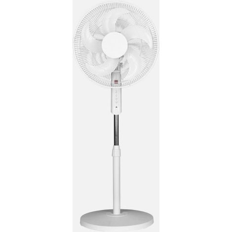 ABRILA - Ventilador De Pie Liberty 45w  3 Velocidades  Aspas de 5  Fijo y Rotatorio  Con Mando a Distancia y Temporizador  Blanco