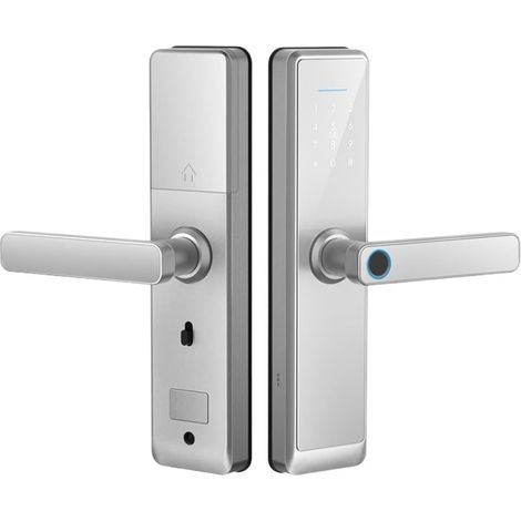 Serrure de porte intelligente Wifi Tuya biométrique empreinte digitale serrure de porte électronique intelligente numérique serrure de porte mot de passe App entrée serrure de porte for la maison ( Co (1/5)