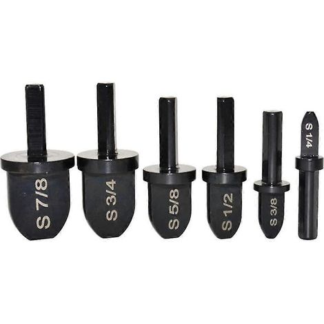 Set mit 6 professionellen Crimpeinsätzen für Kupferrohre mit dreieckigem Griff, HLK-Reparaturset inklusive 7/8", 3/4", 5/8", 1/2". (1/5)