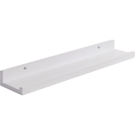 Étagère murale en forme de U 30/45/60/90 cm Étagère flottante Style vintage Étagère de bureau pour décoration, salon, chambre à coucher et bureau Blanc (1/5)