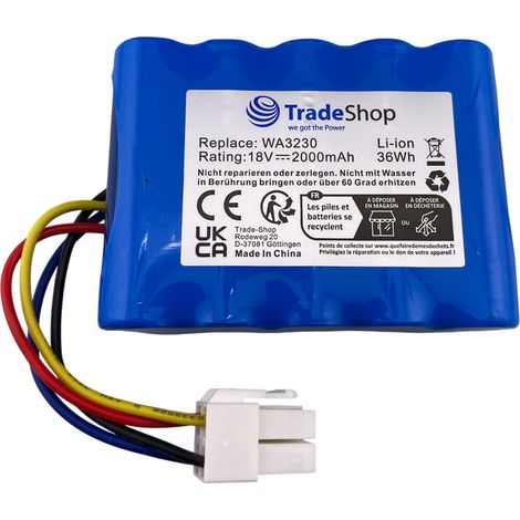 Trade-Shop Li-Ion Akku 18V / 2000mAh kompatibel mit Worx WA3230 WA3231 WA3572 50032492 50032774 50037124 50037194 / Ersatz für Mähroboter (1/2)