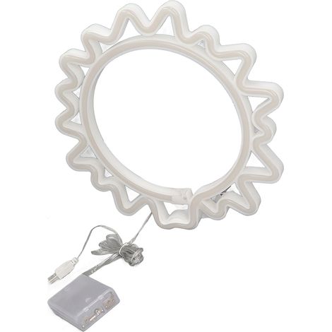 Enseigne Néon Soleil LED USB Rechargeable Piles 3xAA Décor Mural Chambre Bar Noël (1/5)