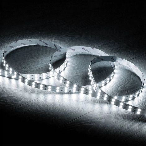 TRADE SHOP - Striscia Strip 2400 Led 2835 24v 10 Metri 160w Luce Fredda Calda Naturale 24v-240-10 - -Bianco Freddo - (1/5)